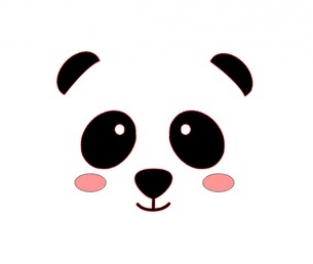 Strijkapplicatie panda gezicht